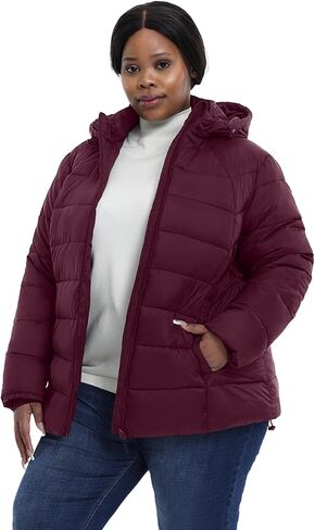 Plus Size Women's Packable Puffer Jacket 1X-6X Water-Resistant Lightweight Winter Coat(Exclusively for Plus Size) in Kuwait