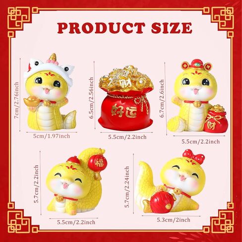 2025 Chinese New Year Snake Figurines Shaking Head Snake Statue Year of Snake Miniatures Crafts Ornament Lucky Fortune Snake Ornament for Snake Year Car Desktop Home Decor in Saudi Arabia