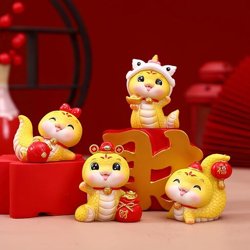 2025 Chinese New Year Snake Figurines Shaking Head Snake Statue Year of Snake Miniatures Crafts Ornament Lucky Fortune Snake Ornament for Snake Year Car Desktop Home Decor in Saudi Arabia