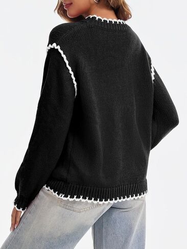 Saodimallsu Womens V Neck Cardigan Sweaters Button Down Long Sleeve Loose Knit Open Front Coats in Saudi Arabia