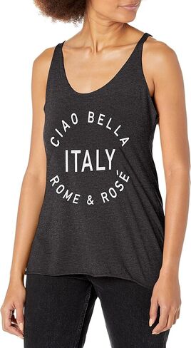 LOST GODS Women's Ciao Bella Italy Rome and Rose Racerback Tank Top in Saudi Arabia
