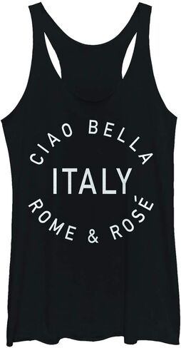 LOST GODS Women's Ciao Bella Italy Rome and Rose Racerback Tank Top in Saudi Arabia
