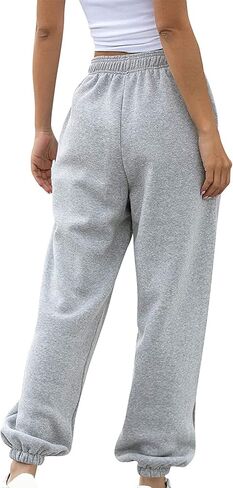 Sweatpants for Teen Girls Baggy High Waisted Cinch Bottom Sweatpants Yoga Workout Joggers Cute Sweats Pants with Pockets in Kuwait