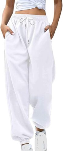 Sweatpants for Teen Girls Baggy High Waisted Cinch Bottom Sweatpants Yoga Workout Joggers Cute Sweats Pants with Pockets in Kuwait