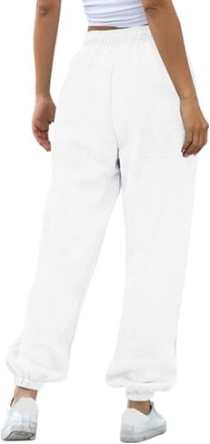Sweatpants for Teen Girls Baggy High Waisted Cinch Bottom Sweatpants Yoga Workout Joggers Cute Sweats Pants with Pockets in Kuwait