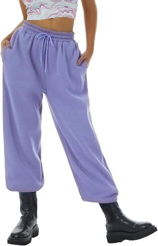 Sweatpants for Teen Girls Baggy High Waisted Cinch Bottom Sweatpants Yoga Workout Joggers Cute Sweats Pants with Pockets in Kuwait