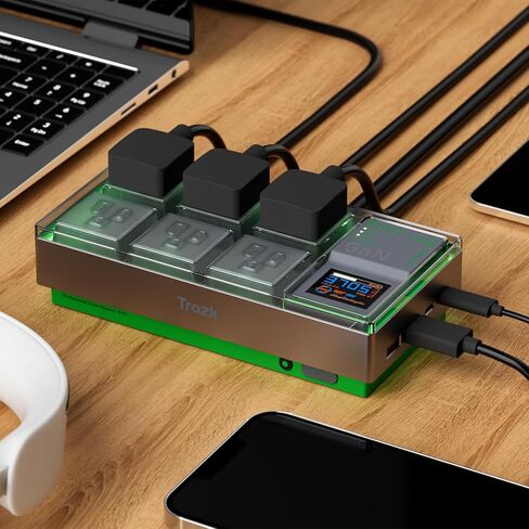 شريط طاقة واقي من زيادة التيار، 6 منافذ مع منفذي USB A ومنفذي USB C لأجهزة متعددة، شاشة رقمية ملونة، شحن توصيل الطاقة بقدرة 65 وات للمنزل والمكتب والسكن الأساسي (أخضر) in Kuwait