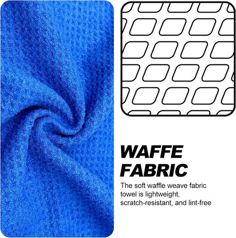 2-Pack Magnetic Golf Towel with Clip, Microfiber Waffle Design - Industrial Strength Magnet for Strong Hold to Golf Bags, Carts & Clubs - Black in Saudi Arabia