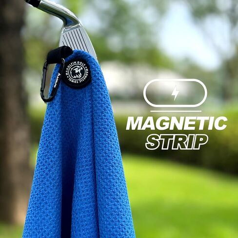 2-Pack Magnetic Golf Towel with Clip, Microfiber Waffle Design - Industrial Strength Magnet for Strong Hold to Golf Bags, Carts & Clubs - Black in Saudi Arabia