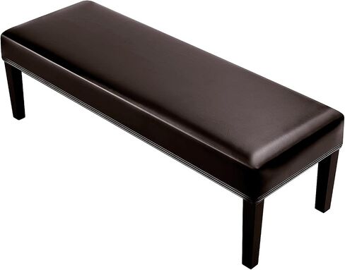Dining Room Bench Covers, PU Leather Waterproof Upholstered Bench Slipcover, Removable Washable Bench Seat Protectors for Living Room, Bedroom, Kitchen(PU Coffee) in Kuwait
