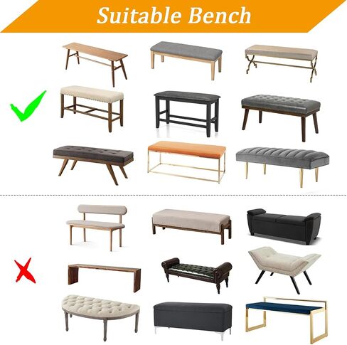 Dining Room Bench Covers, PU Leather Waterproof Upholstered Bench Slipcover, Removable Washable Bench Seat Protectors for Living Room, Bedroom, Kitchen(PU Coffee) in Kuwait