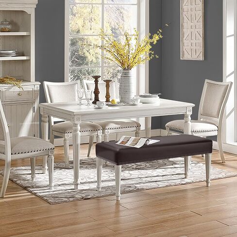 Dining Room Bench Covers, PU Leather Waterproof Upholstered Bench Slipcover, Removable Washable Bench Seat Protectors for Living Room, Bedroom, Kitchen(PU Coffee) in Kuwait