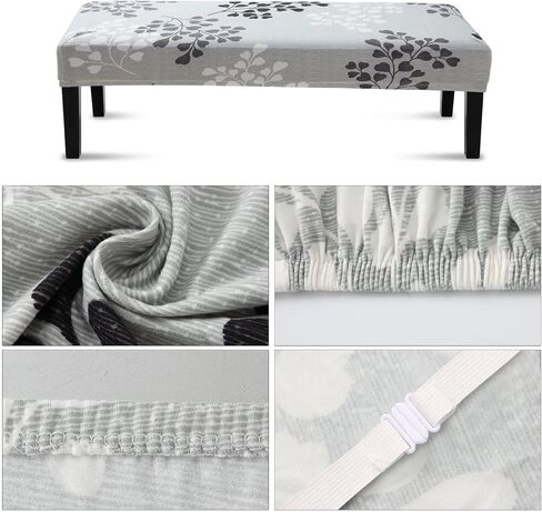 Dining Room Bench Covers, PU Leather Waterproof Upholstered Bench Slipcover, Removable Washable Bench Seat Protectors for Living Room, Bedroom, Kitchen(PU Coffee) in Kuwait