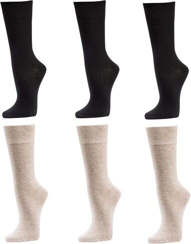 Leo Design 6 Pair Organic Cotton Dress Socks Seamless Socks Men & Women, Soft in Saudi Arabia