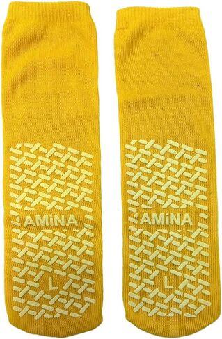 AMiNA Non Slip Socks for Women and Men, 3 Pairs Grip Socks Hospital Non Slip Socks Safety Grippy Socks for Elderly, Recovery in Saudi Arabia