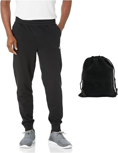 Champion Men's Authentic Originals Sueded Fleece Joggers with Carrying Pouch Included Black, Small in Saudi Arabia