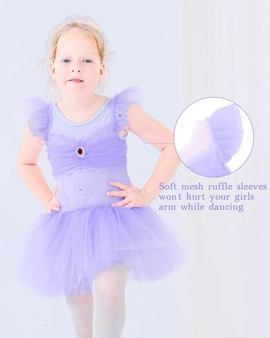 BAOHULU Ballet Leotards for Girls Toddler Dance Outfit Tutu Skirt Activewear B315_BlackOrange_L in Saudi Arabia