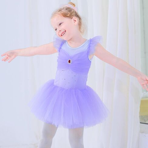BAOHULU Ballet Leotards for Girls Toddler Dance Outfit Tutu Skirt Activewear B315_BlackOrange_L in Saudi Arabia