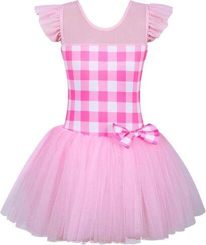 BAOHULU Ballet Leotards for Girls Toddler Dance Outfit Tutu Skirt Activewear B315_BlackOrange_L in Kuwait