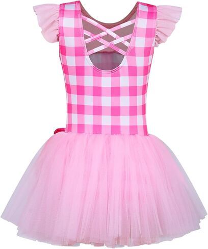 BAOHULU Ballet Leotards for Girls Toddler Dance Outfit Tutu Skirt Activewear B315_BlackOrange_L in Kuwait