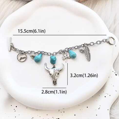 Vintage Turquoise Bangle Bracelet Western Bracelet Bohemian Silver Plated Simple Oval Geometric Beaded Stackable Bracelets for Women Trendy Jewelry Gifts in Kuwait