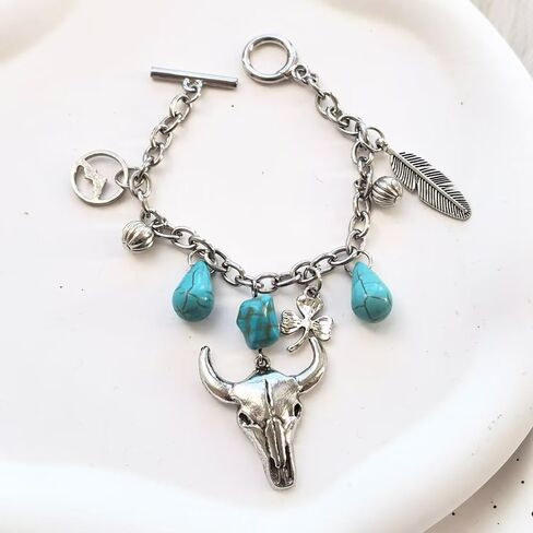 Vintage Turquoise Bangle Bracelet Western Bracelet Bohemian Silver Plated Simple Oval Geometric Beaded Stackable Bracelets for Women Trendy Jewelry Gifts in Kuwait