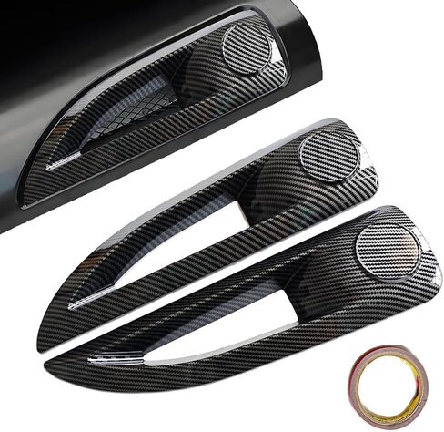 Pair Hood Side Air Vent Cover Bezels ABS Plastic Trim Carbon Fiber Matt Black for Jeep Wrangler JK JKU Unlimited Rubicon 2007-2017 Avenger Style Hood (Pair matt Black) in Kuwait