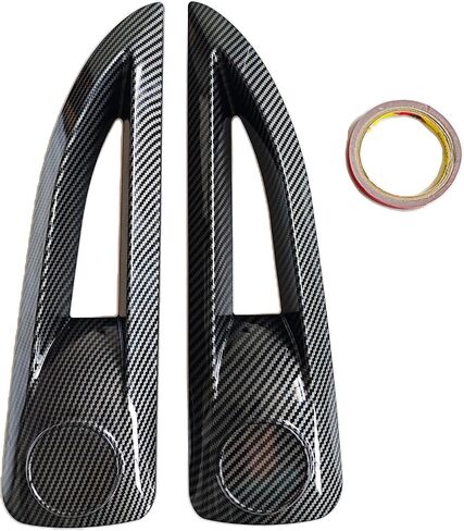 Pair Hood Side Air Vent Cover Bezels ABS Plastic Trim Carbon Fiber Matt Black for Jeep Wrangler JK JKU Unlimited Rubicon 2007-2017 Avenger Style Hood (Pair matt Black) in Kuwait