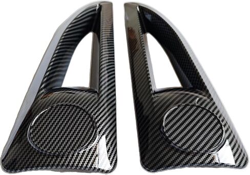 Pair Hood Side Air Vent Cover Bezels ABS Plastic Trim Carbon Fiber Matt Black for Jeep Wrangler JK JKU Unlimited Rubicon 2007-2017 Avenger Style Hood (Pair matt Black) in Kuwait
