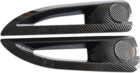 Pair Hood Side Air Vent Cover Bezels ABS Plastic Trim Carbon Fiber Matt Black for Jeep Wrangler JK JKU Unlimited Rubicon 2007-2017 Avenger Style Hood (Pair matt Black) in Kuwait