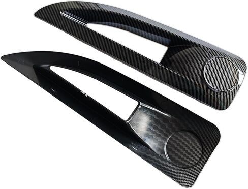 Pair Hood Side Air Vent Cover Bezels ABS Plastic Trim Carbon Fiber Matt Black for Jeep Wrangler JK JKU Unlimited Rubicon 2007-2017 Avenger Style Hood (Pair matt Black) in Kuwait