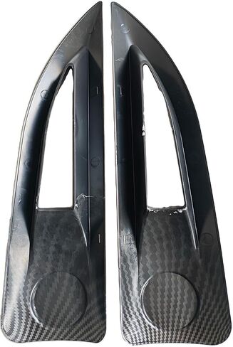 Pair Hood Side Air Vent Cover Bezels ABS Plastic Trim Carbon Fiber Matt Black for Jeep Wrangler JK JKU Unlimited Rubicon 2007-2017 Avenger Style Hood (Pair matt Black) in Kuwait