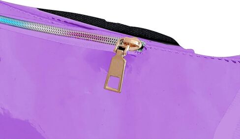Metallic Color Holographic Fanny Pack Shiny Waist Packs Waterproof Belt Bag with Adjustable Belt for Women Men (Black) in Saudi Arabia