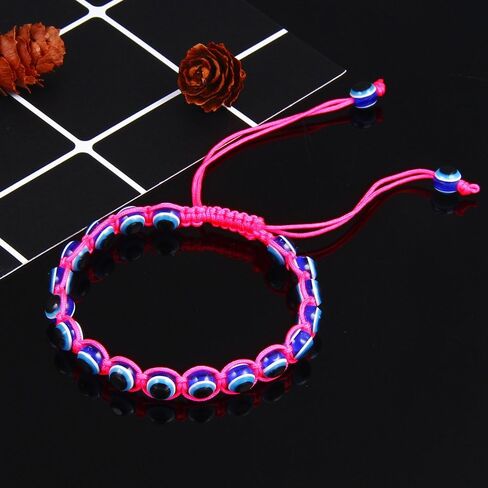 COLORFUL BLING 3/6 Pcs Set Evil Eye Bracelet 6 Color Braided Evil Eye Anklet Bracelets Nazar Amulet/Hamsa/Good Luck Bracelet Mal De Ojo Bracelets Indie/Y2k/Miraculous Jewelry Gifts for Women in Saudi Arabia