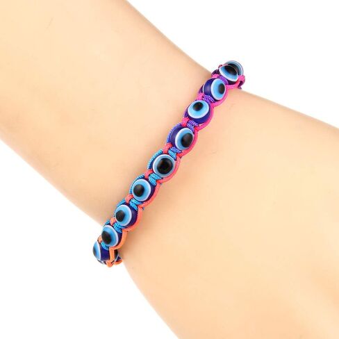 COLORFUL BLING 3/6 Pcs Set Evil Eye Bracelet 6 Color Braided Evil Eye Anklet Bracelets Nazar Amulet/Hamsa/Good Luck Bracelet Mal De Ojo Bracelets Indie/Y2k/Miraculous Jewelry Gifts for Women in Saudi Arabia