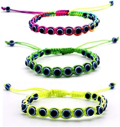 COLORFUL BLING 3/6 Pcs Set Evil Eye Bracelet 6 Color Braided Evil Eye Anklet Bracelets Nazar Amulet/Hamsa/Good Luck Bracelet Mal De Ojo Bracelets Indie/Y2k/Miraculous Jewelry Gifts for Women in Saudi Arabia