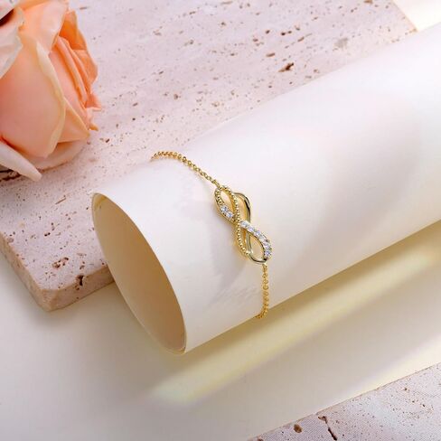 Ankle Bracelets for Women Gold Chain 14K Gold Plated Infinity Anklet Dainty Anklets for Women Waterproof Adjustable Link Anklet Set Beach Summer Simple Foot Anklets for Girls in Saudi Arabia