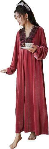 ملابس نوم نسائية فيكتورية عتيقة بأكمام طويلة من الصوف، بيجامة نوم، فستان صالة in Kuwait