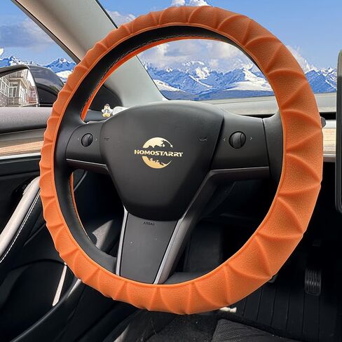 Silicone Steering Wheel Covers Black 12.6-15 inch Non-Slip Car Steering Wheel Cover for Women Men Well Grip Universal Fit for Most Cars, SUV, Pick-up Trucks in Saudi Arabia