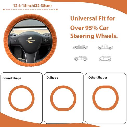 Silicone Steering Wheel Covers Black 12.6-15 inch Non-Slip Car Steering Wheel Cover for Women Men Well Grip Universal Fit for Most Cars, SUV, Pick-up Trucks in Saudi Arabia