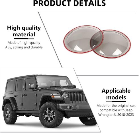Smoked Headlight Cover, Front Head Light Lamp Trim Guard Compatible with Jeep Wrangler JL & Gladiator JT 2018-2023, Smoked Black in Kuwait