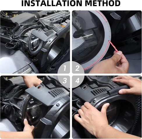 Smoked Headlight Cover, Front Head Light Lamp Trim Guard Compatible with Jeep Wrangler JL & Gladiator JT 2018-2023, Smoked Black in Kuwait
