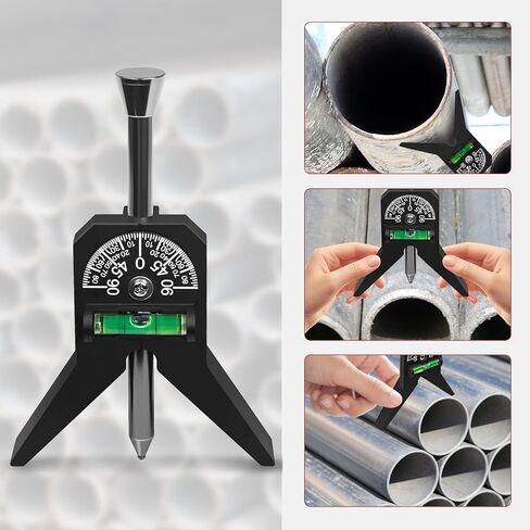 2024 New Upgraded Pipe Center Finder Matte Black, Pipefitter Tools With Centering Head, Measure Pipe Diameter Over 1/2" & up With 4" Y-Type Base and Adjustable Dial Bubble Protractor in Saudi Arabia