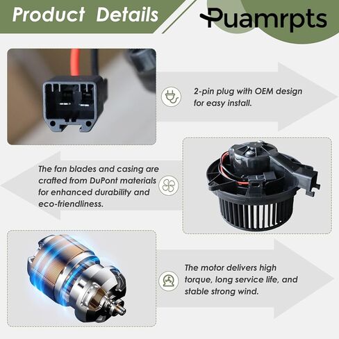 محرك منفاخ تيار متردد - متوافق مع سيارات Acur-a، Honda - MDX 2014-2020 | جواز السفر 2019-2022، الطيار 2016-2022، ريدجلاين 2017-2023 - استبدال # 79310TZ5A42 in Kuwait