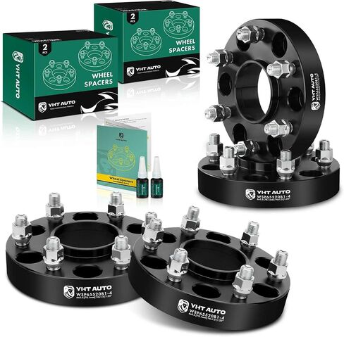YHTAUTO 6x5.5 Hubcentric Wheel Spacers 1.25 inch Fits Chevrolet Tahoe, Suburban, GMC Yukon, Cadillac Models, Forged 6x139.7mm Tire Spacers 32mm with M14x1.5 Studs 78.1mm Hub Bore 4Pcs, Black in Saudi Arabia