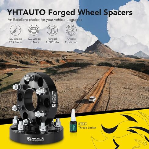 YHTAUTO 6x5.5 Hubcentric Wheel Spacers 1.25 inch Fits Chevrolet Tahoe, Suburban, GMC Yukon, Cadillac Models, Forged 6x139.7mm Tire Spacers 32mm with M14x1.5 Studs 78.1mm Hub Bore 4Pcs, Black in Saudi Arabia