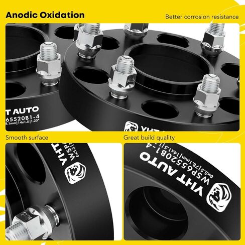 YHTAUTO 6x5.5 Hubcentric Wheel Spacers 1.25 inch Fits Chevrolet Tahoe, Suburban, GMC Yukon, Cadillac Models, Forged 6x139.7mm Tire Spacers 32mm with M14x1.5 Studs 78.1mm Hub Bore 4Pcs, Black in Saudi Arabia