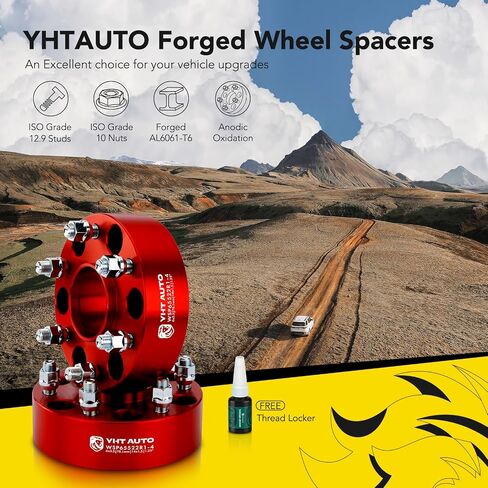 YHTAUTO 6x5.5 Hubcentric Wheel Spacers 1.25 inch Fits Chevrolet Tahoe, Suburban, GMC Yukon, Cadillac Models, Forged 6x139.7mm Tire Spacers 32mm with M14x1.5 Studs 78.1mm Hub Bore 4Pcs, Black in Saudi Arabia