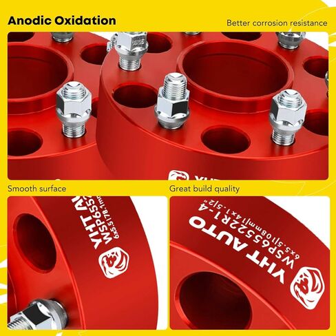 YHTAUTO 6x5.5 Hubcentric Wheel Spacers 1.25 inch Fits Chevrolet Tahoe, Suburban, GMC Yukon, Cadillac Models, Forged 6x139.7mm Tire Spacers 32mm with M14x1.5 Studs 78.1mm Hub Bore 4Pcs, Black in Saudi Arabia