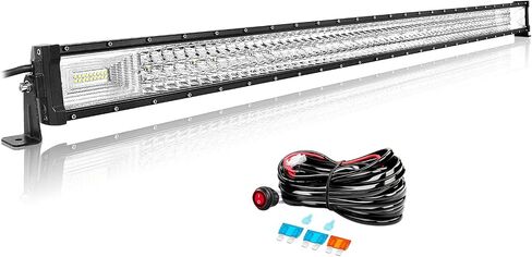 Willpower 52 Inch 675W LED Light Bar 12V 24V Spot Flood Combo Beam Driving Lights IP67 Waterproof Work Fog Lamps for 4X4 Offroad Truck Car SUV ATV Vehicle Boat Lighting with Wire Harness in Saudi Arabia